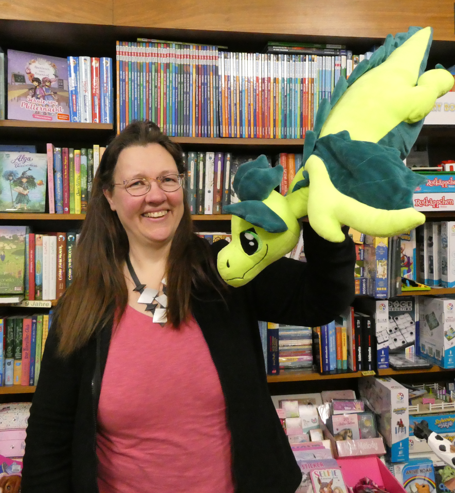 Gerlinde Droste mit fliegendem Drosti